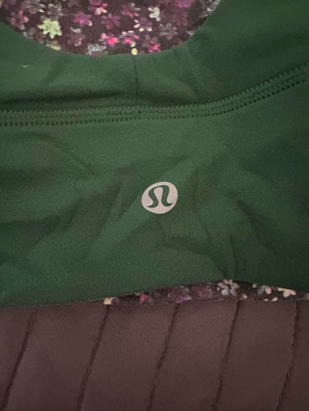 lululemon athletica Floral Print Sports Bra in Purple & Green - Picture 3 of 3